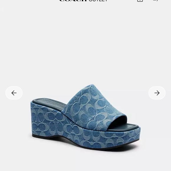 Coach Blue Logo Platform Slide Sandals - Picture 2 of 3